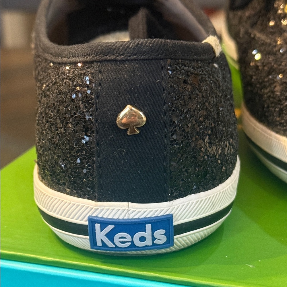 Keds x Kate Spade New York Black Glitter Sneakers Size 7 - Picture 11 of 11